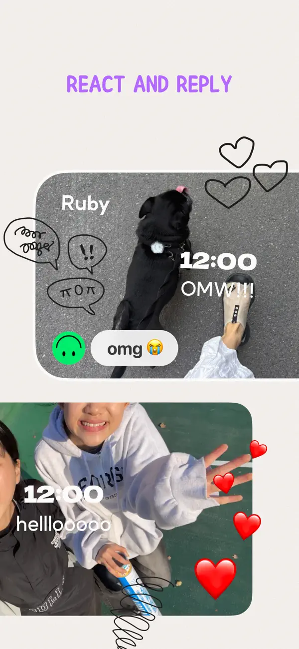 App Store US 4/5:「REACT AND REPLY」表情与文字回复