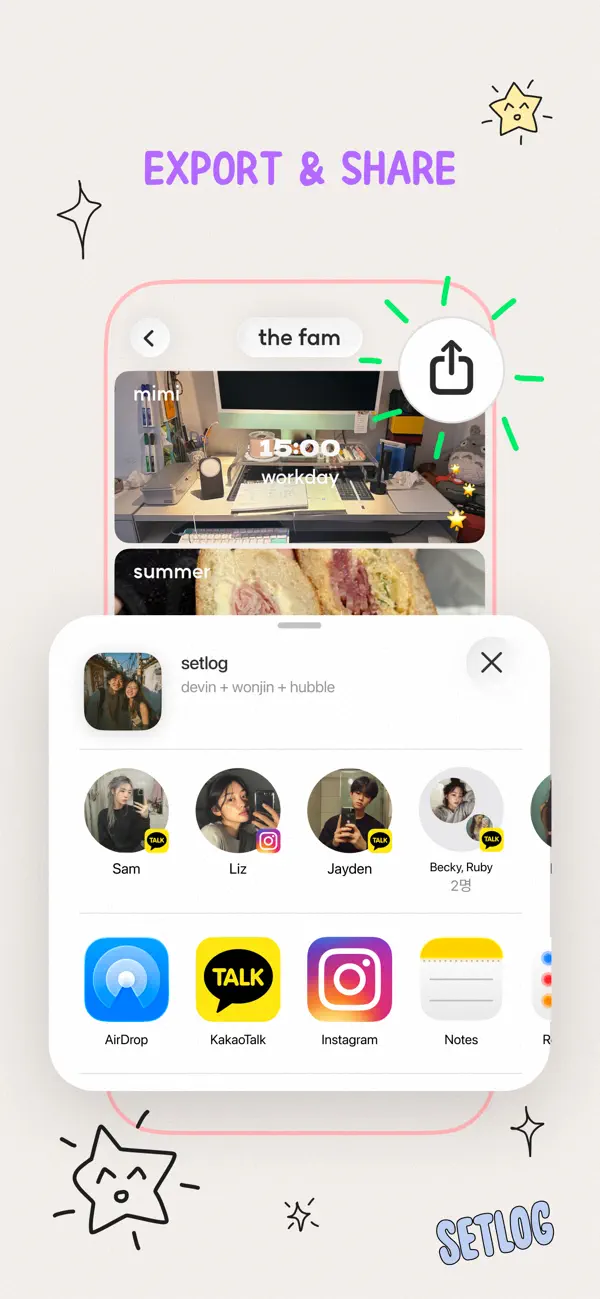 App Store US 5/5:「EXPORT & SHARE」合片导出/分享界面(H9 外发出口的商店一手证据)